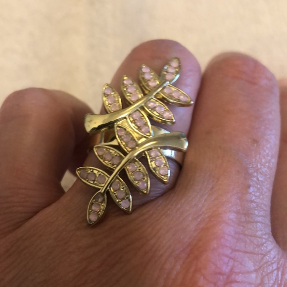 Bracelet, earrings and ring set in gold and pink gems - Picture 3 of 4